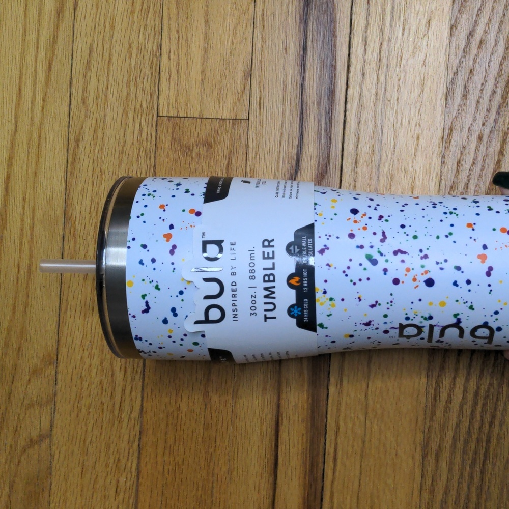 New! BULA Colorful Speckled Tumbler with Straw